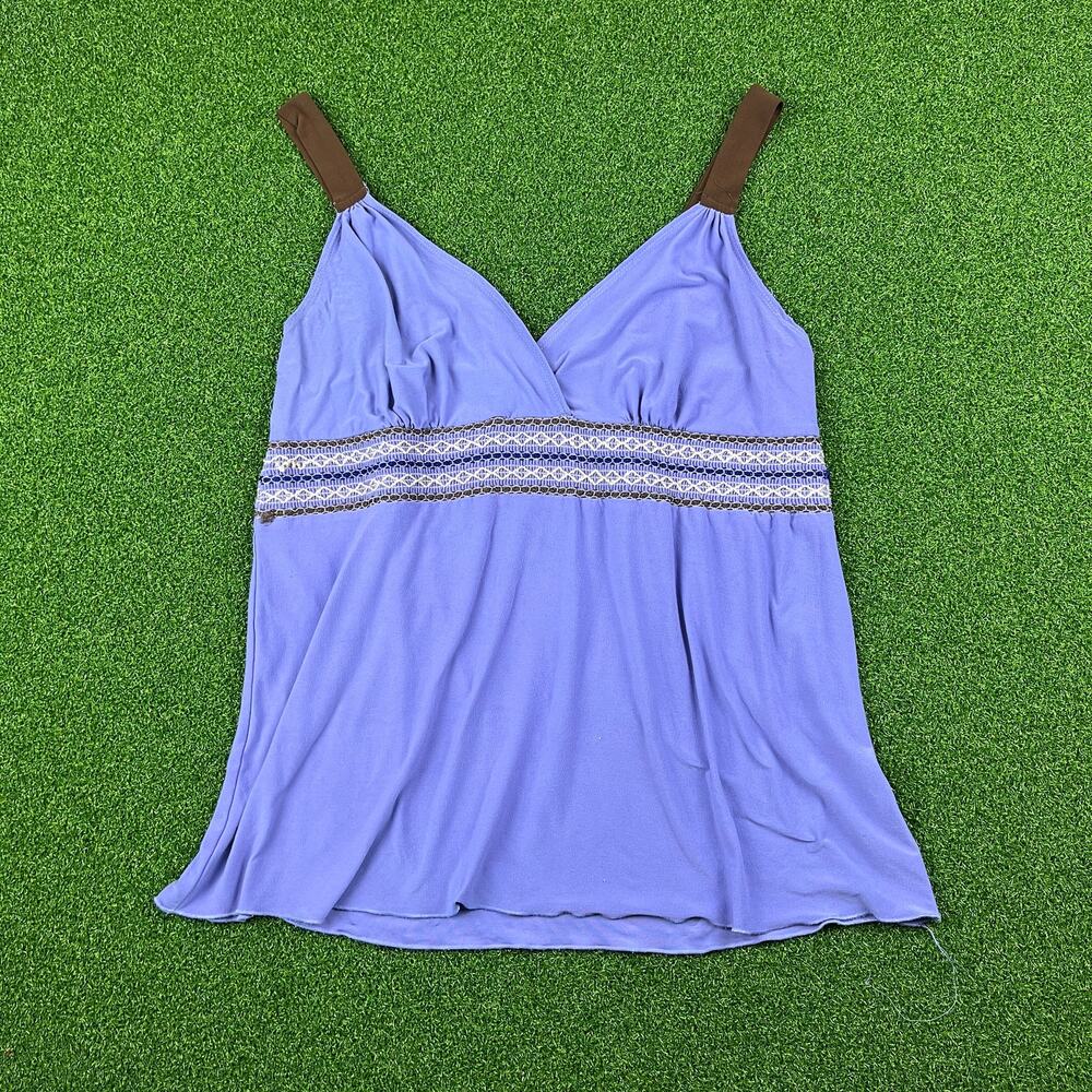 VTG Bisou Bisou Intimates Purple Smocked Tank Top Sz S